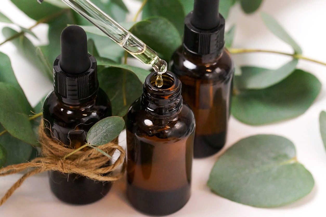Various bottles of essential oils
