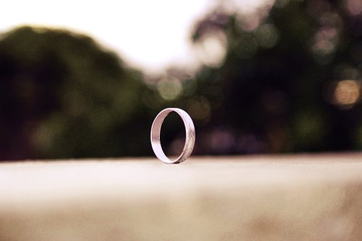 Rhodium-plated platinum ring