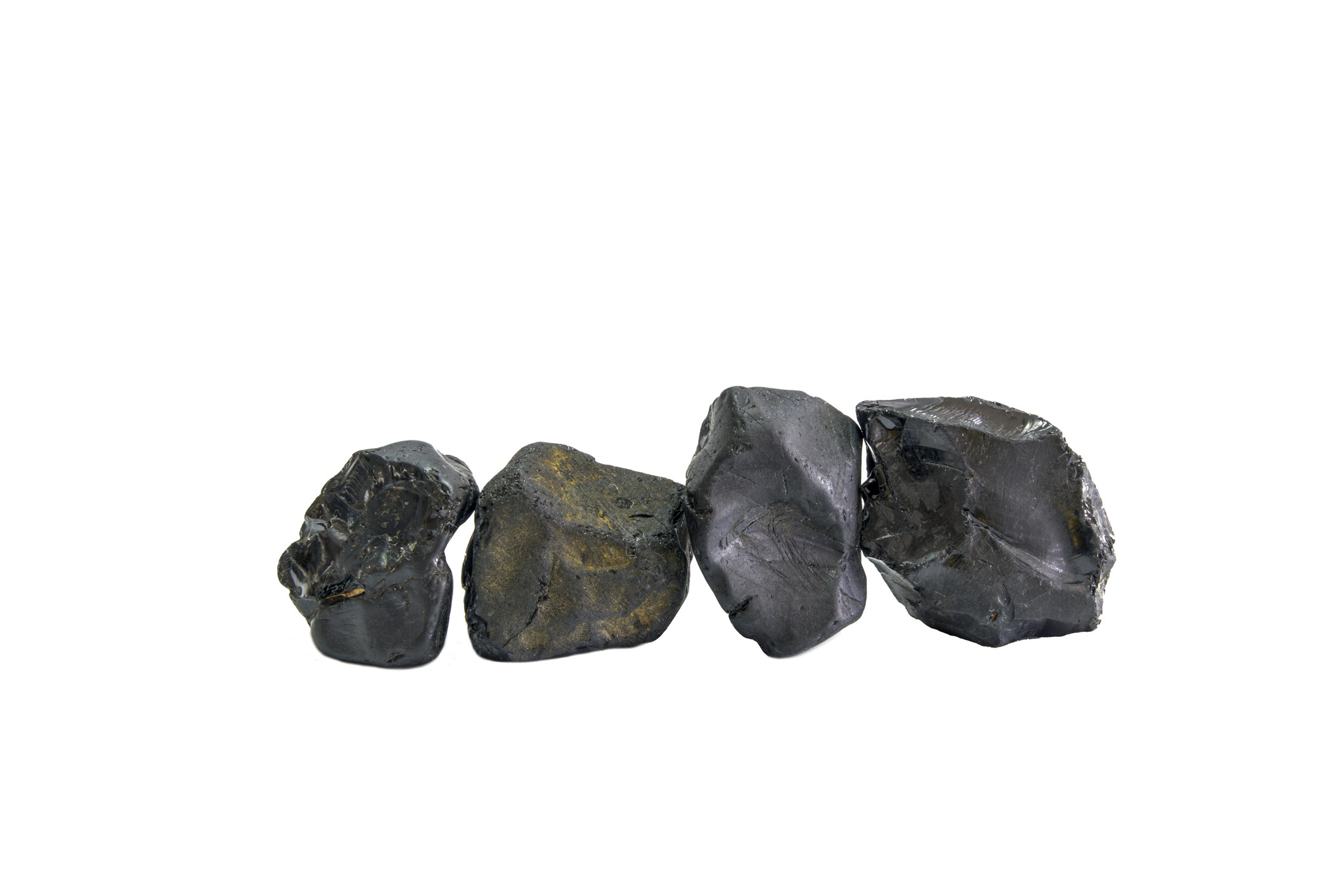 The row of nature black onyx macro shot isolated