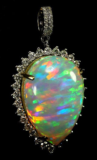 Opal and Diamond Pendant