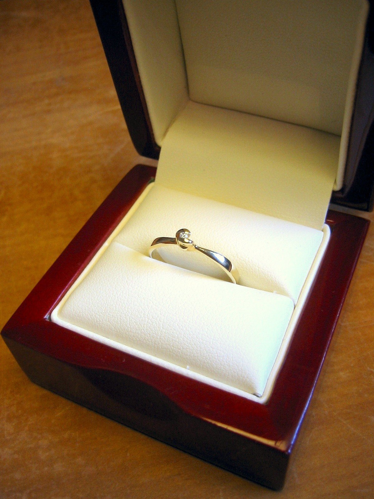 A promise ring in a box