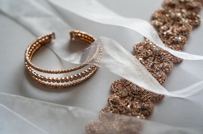 close up shot of rose gold jewelry