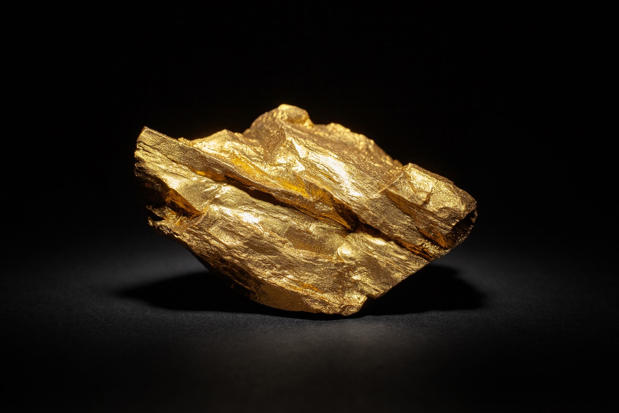 Closeup of big gold nugget