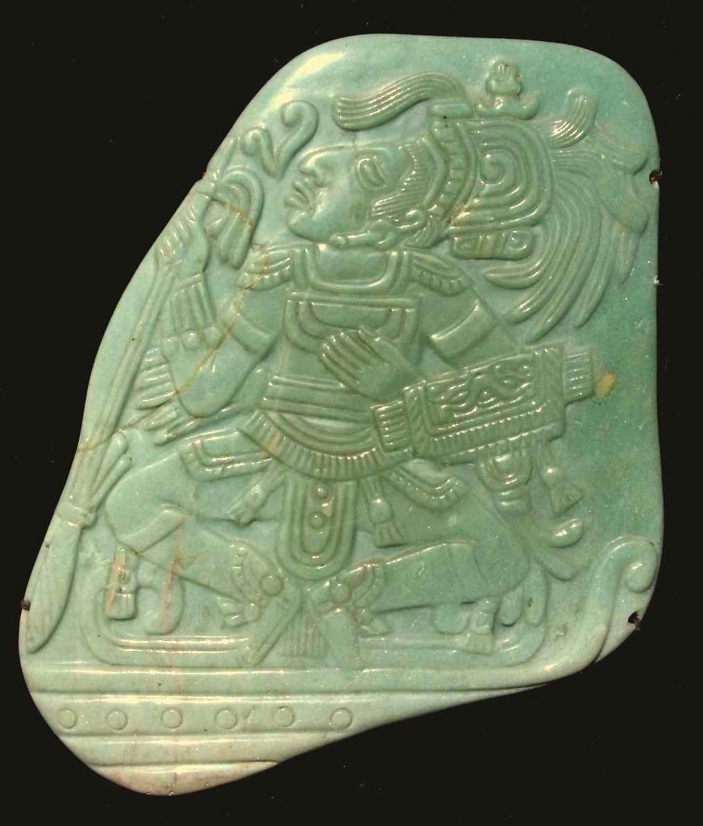 Jadeite pectoral from the Mayan Classic period