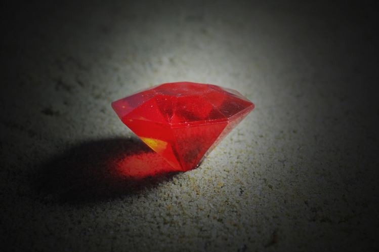 A diamond red ruby